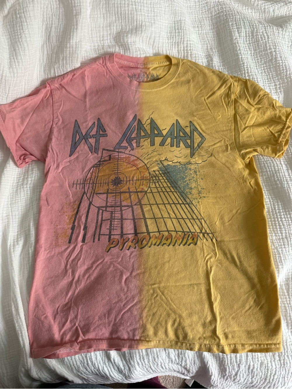 Pyromania Split-Dye Graphic Tee - Pink & Yellow